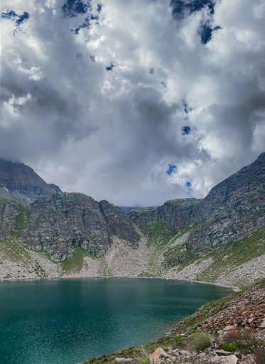 A vertical mesmerizing view from Gran Paradiso National Park in Italy