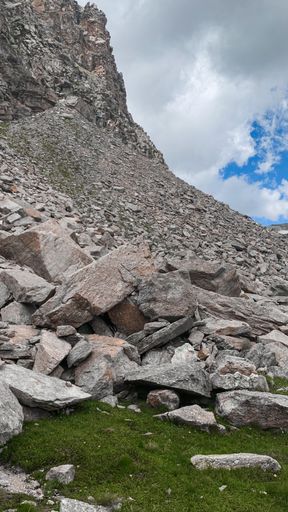 A vertical shot of the rocks at the Gran Paradiso Natural Reservation in Italy