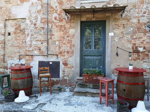 A scenic view of glimpses of the medieval village of Bolgheri in Tuscany, Italy