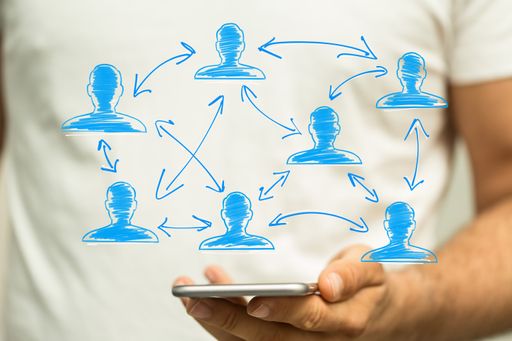 group of people talking in social network