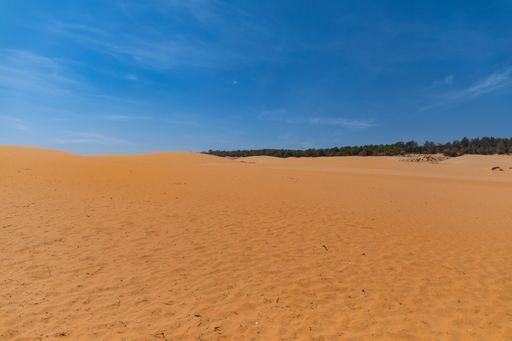 The beautiful sand dunes of Mui Ne, Vientam under a clear blue sky