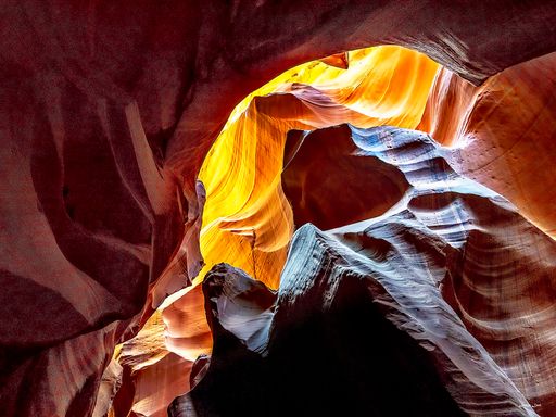 The upper antelope canyon outside of Page, Arizona