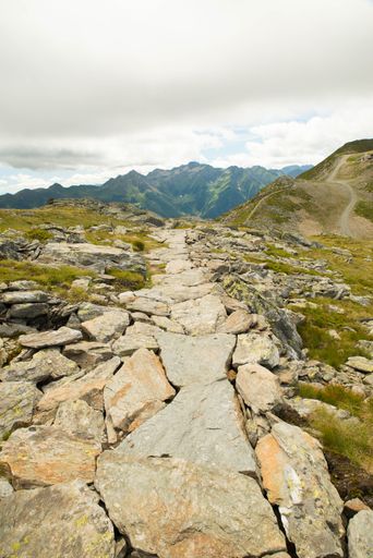 Dolomites in Italy, Michlreis Alm, mountains of the alps, landscape in Europe, hiking area,
