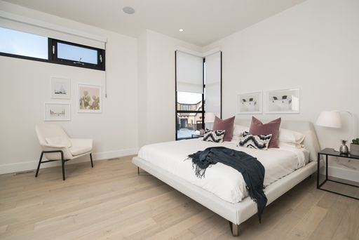 A beautiful shot of a modern house bedroom