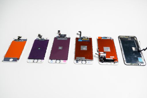 A closeup shot of mobile smartphones in the repairment process