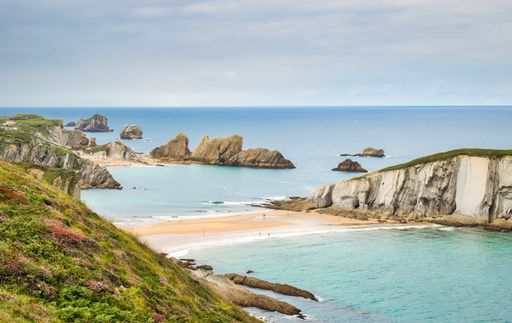 A closeup shot of a beautiful coast in the north of Spain, a province of Santander