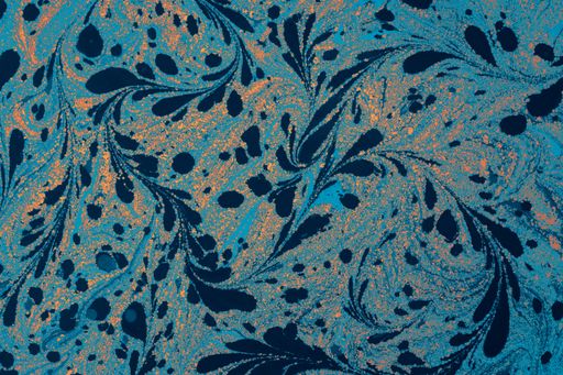 An abstract painting with mixed black and blue oil paint colors - perfect for wallpaper