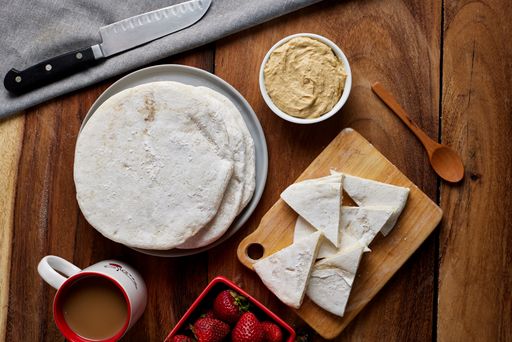 A top view shot of delicious breakfast