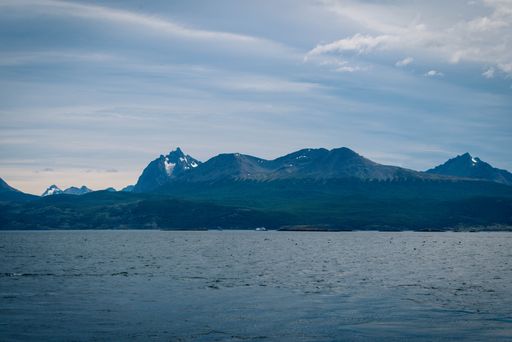 A wonderful landscape of Tierra del Fuego lake and mountains