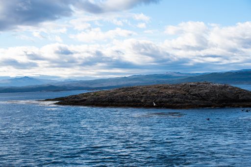 A wonderful landscape of Tierra del Fuego lake and mountains