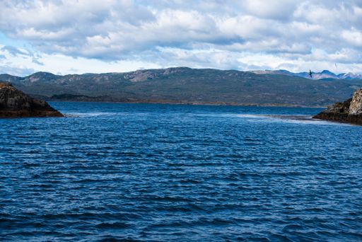 A wonderful landscape of Tierra del Fuego lake and mountains