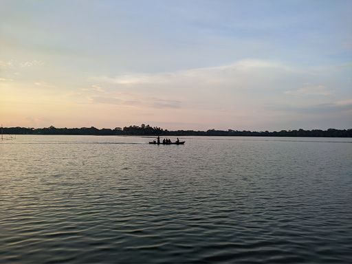 Boat in the middle of a lake, A Beautiful view