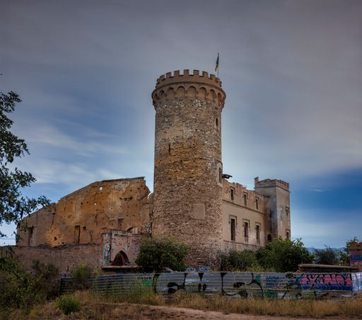 Long exposure night photograph of the abandoned Salvana castle