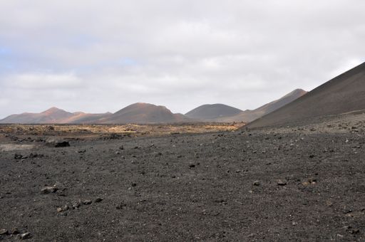 Barren volcanic landscape of Spanish canary island Lanzarote