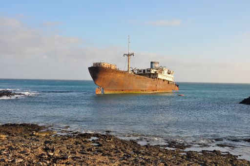 Shipwreck Temple Hall at Costa Teguise on Spanish balearic Lanzarote island