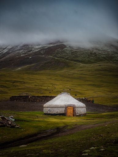This is how Mongolian people live nomadic style with their traditional yurt in Mongolia. Photo taken in western Mongolia, 23rd July, 2020.