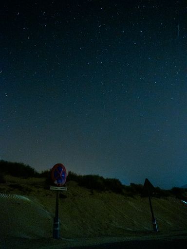 A vertical shot of a beautiful starry sky at night