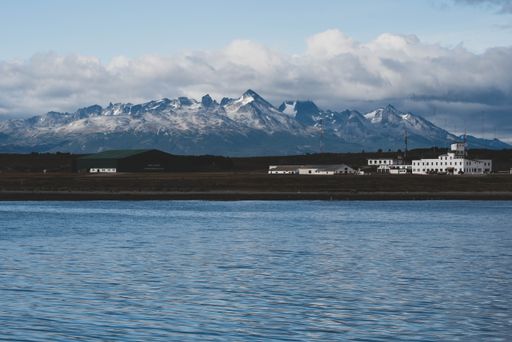 The port of Ushuaia, the capital of Tierra del Fuego, next to the little harbor town