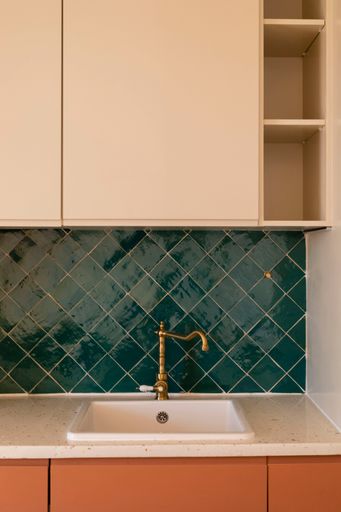 A beautiful contemporary decorated kitchen in the house