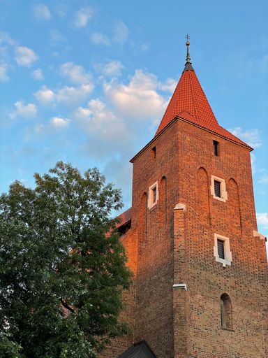 A vertical shot of the Roman Catholic Parish of the Holy Cross Krakow, Poland