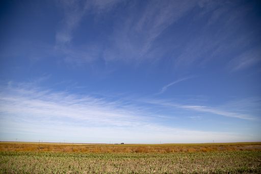 A landscape of a field under the sunlight and a blue sky at daytime - cool for backgrounds
