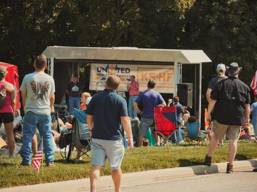 Crowded people against COVID-19 mask corporate in Overland Park, United States