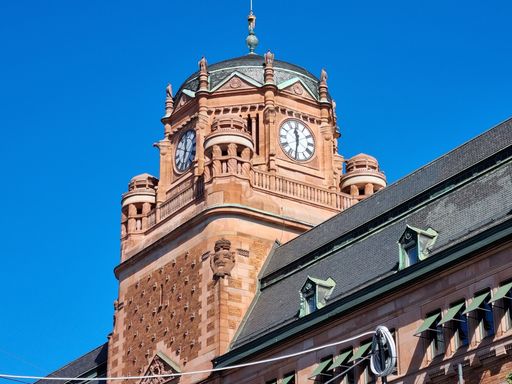 A low angle shot of Vasagatan, Stockholm, Sweden
