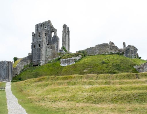 The ruins of Corfe Castle in Dorset.