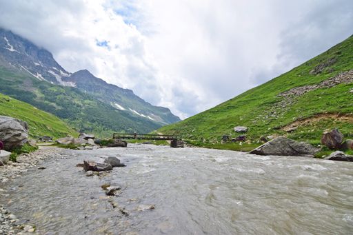 A beautiful shot of a lake and mountains covered in green during the daytime