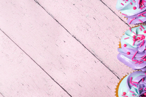 A top view of pastel colored cupcakes