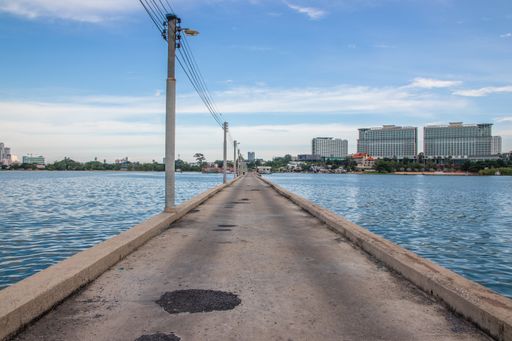 a fisherman's jetty or Pier or bridge right by the sea