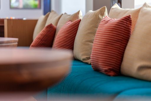 A close up of pillows on sofa at hotel Abama