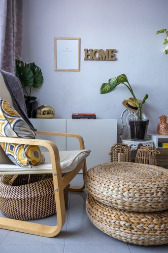 A home interior design with armchair