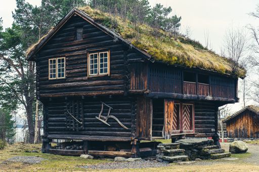 A traditional old wooden barn in Norway