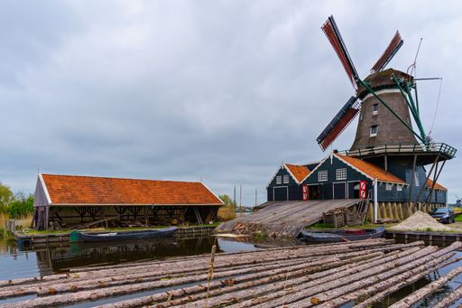 An old dutch mill in Friesland, Netherlands
