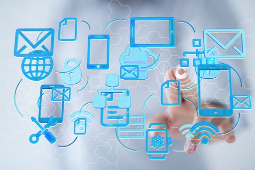 the male hand with 3D render of computer digital binary online