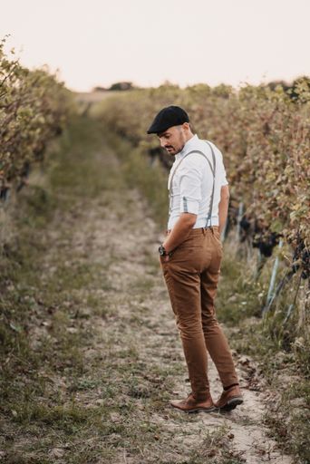 A man walking in the field