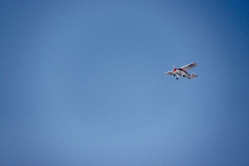 motorglider high in the blue sky