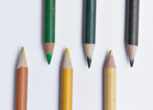 Multicolor colored pencils for painting isolated on a white background