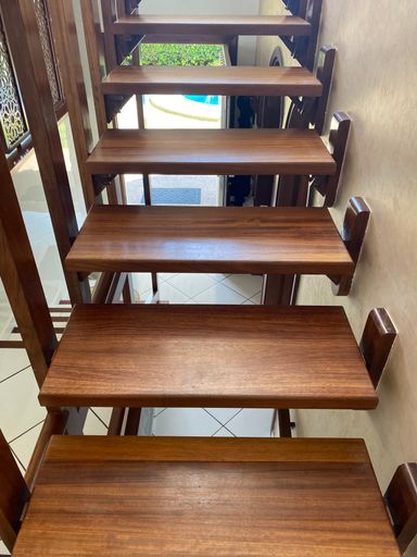 Stairway made of good quality wood in a luxury house
