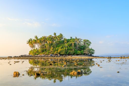 Koh Pling or sea cucumber island, famous small island near Nai Yang Beach in Sirinat National Park, Phuket, Thailand
