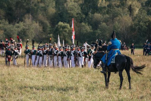 The reenactment of the Battle of Borodino in Russia