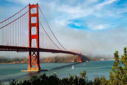 The Golden Gate Bridge  is a suspension bridge at the entrance to San Francisco Bay over the Golden Gate in California