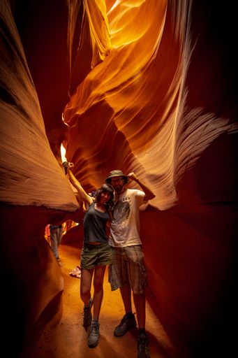 Photos Upper Antelope tourist canyon in the town of Page, Arizona