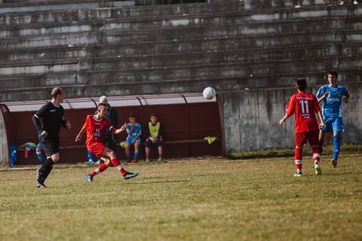 A football match at Jedinstvo in Brcko, Bosnia and Herzegovina