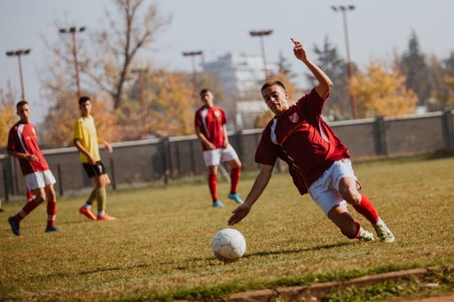 A football match at Jedinstvo in Brcko, Bosnia and Herzegovina