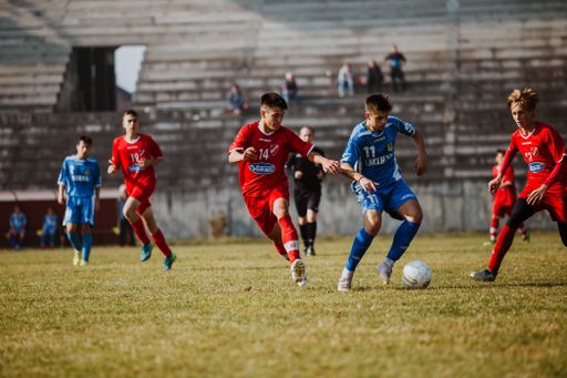 A football match at Jedinstvo in Brcko, Bosnia and Herzegovina