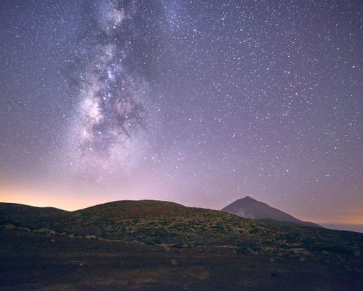 A breathtaking view of the milky way on mountains