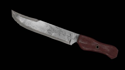 A closeup shot of a knife isolated on a black background