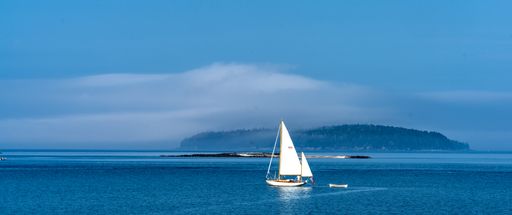 Yawl under sail on Penobscot Bay, Maine